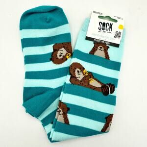 Kids Sock It To Me Junior Crew Socks - “My Otter Foot” - Size 1-5 (Age 7–10)